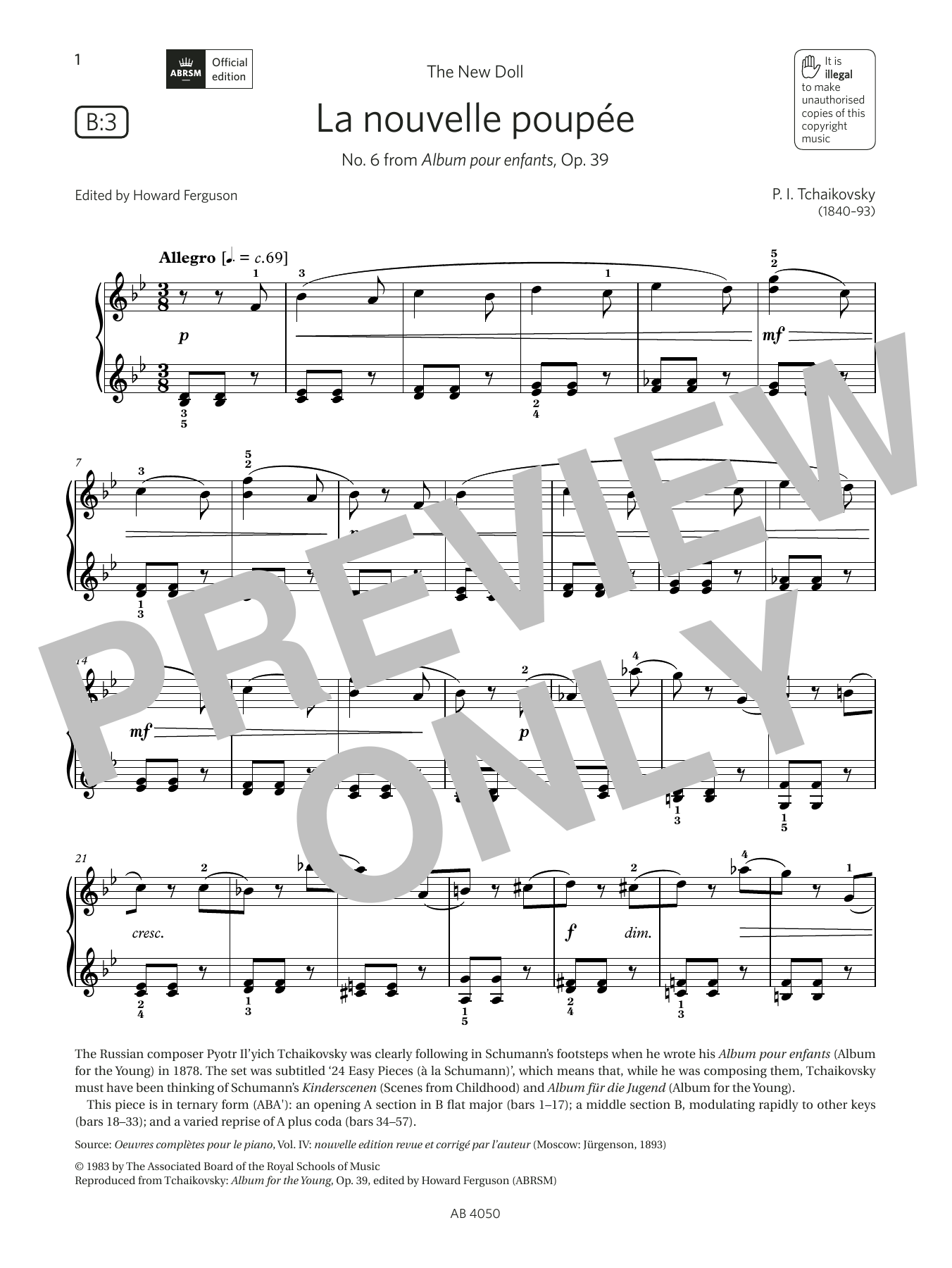 Produktbild zu: La nouvelle poupée (Grade 4, list B3, from the ABRSM Piano Syllabus 2023 & 2024)