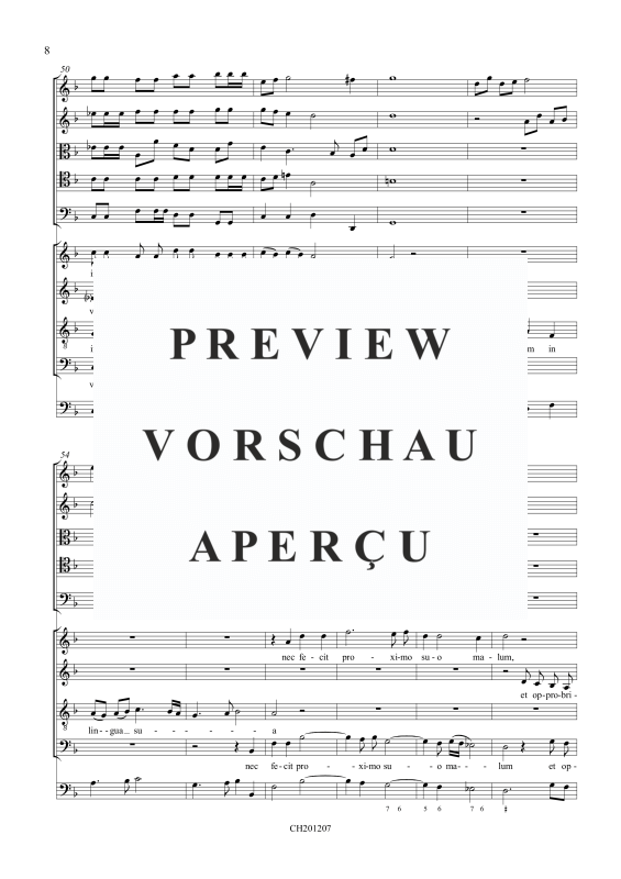 Produktgalerie: Seite 9 von 11 Domine quis habitabit (Psalm 15), , Gemischtes Ensemble SATB, 5 Instrumente und BC