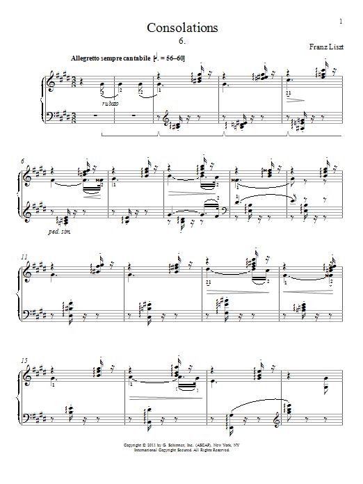 Product gallery: Page 1 of 1 Consolation No. 6, Franz Liszt