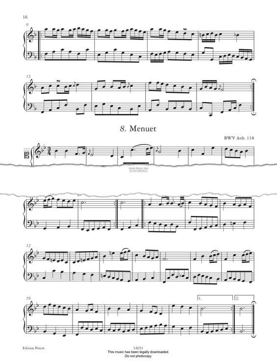 Produktbild zu: Menuet BWV Anh. 118 (from 'The Anna Magdalena Notebook 1725')