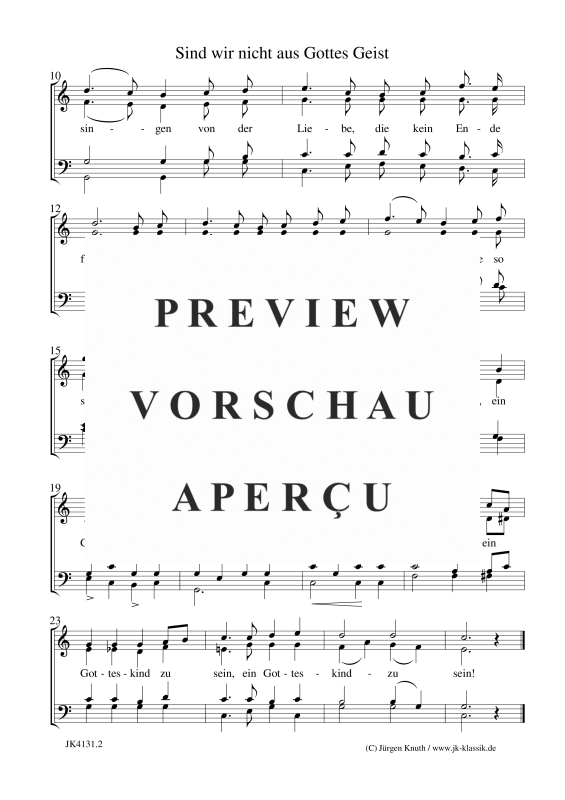 gallery: Sind wir nicht aus Gottes Geist geboren, , Gemischter Chor