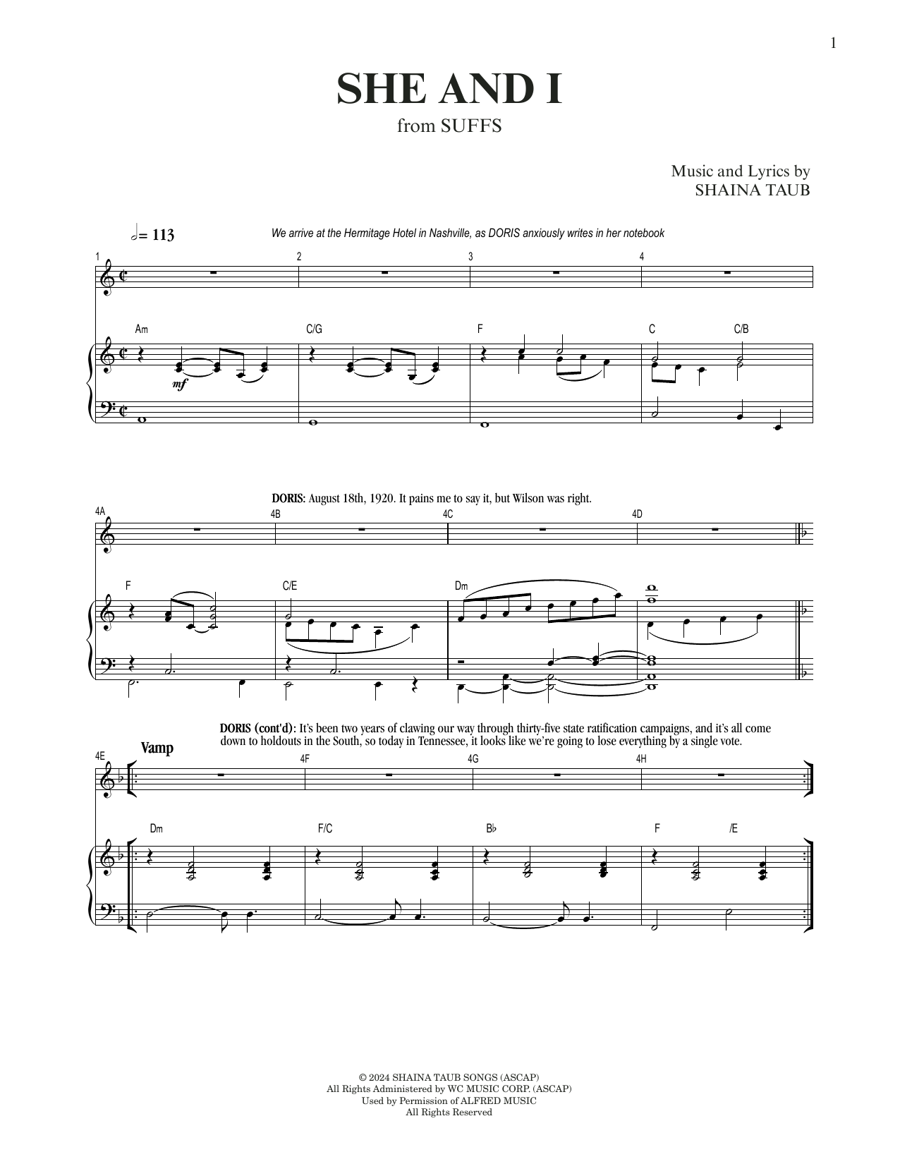 Produktgalerie: Seite 1 von 1 She And I (from Suffs), Shaina Taub, Gesang, Klavier