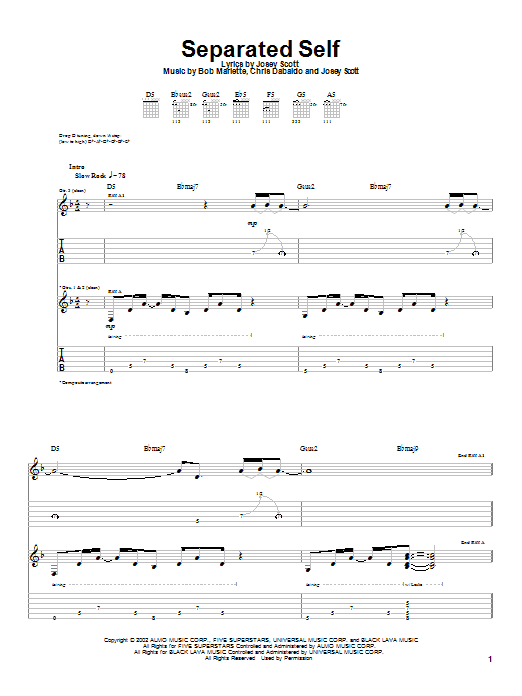 Produktgalerie: Seite 1 von 1 Separated Self, Saliva, Gitarre