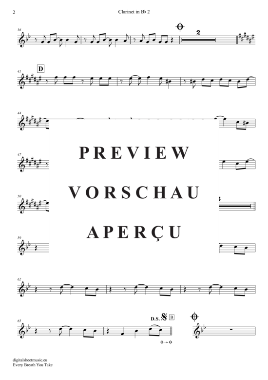 Product gallery: Page 12 of 20 Every breath you take , Police, The, (clarinet trio + piano)