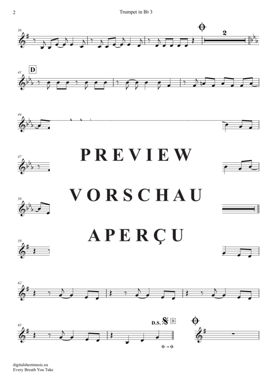 Produktgalerie: Seite 15 von 20 Every breath you take , Police, The, (Trompeten Trio + Klavier)