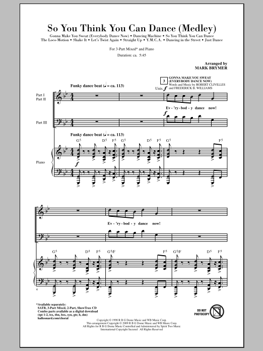 Produktbild zu: So You Think You Can Dance (Medley)