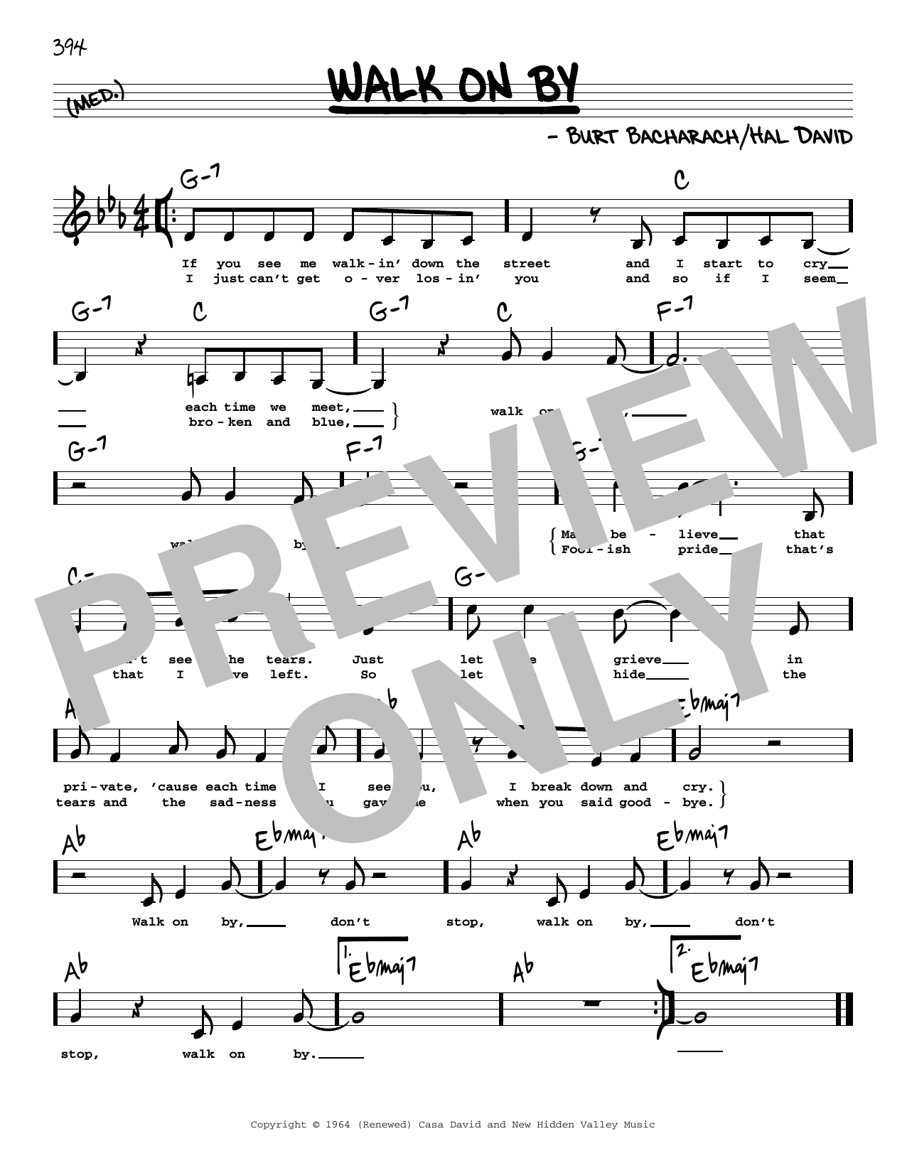 Produktbild zu: Walk On By (Low Voice)