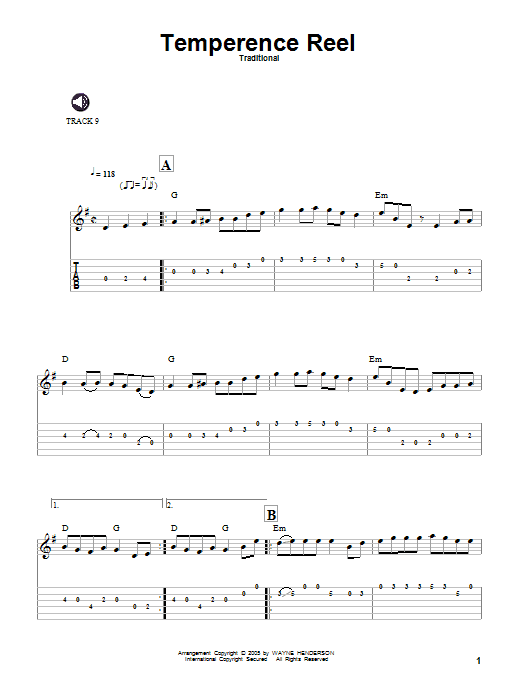 Product gallery: Page 1 of 1 Temperence Reel, Traditional