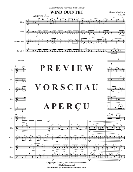 Produktgalerie: Seite 3 von 21 Wind Quintet , , (Holzbläserquintett)