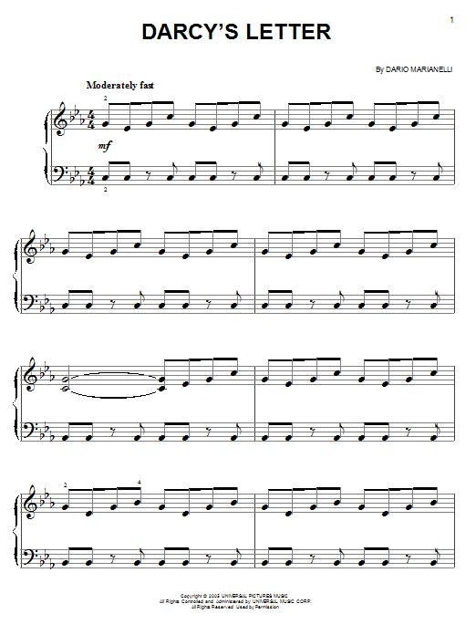 Produktbild zu: Darcy's Letter (from Pride And Prejudice)