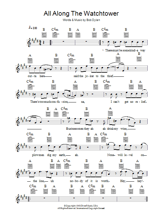 Produktgalerie: Seite 1 von 1 All Along The Watchtower, Jimi Hendrix, Melodieinstrument