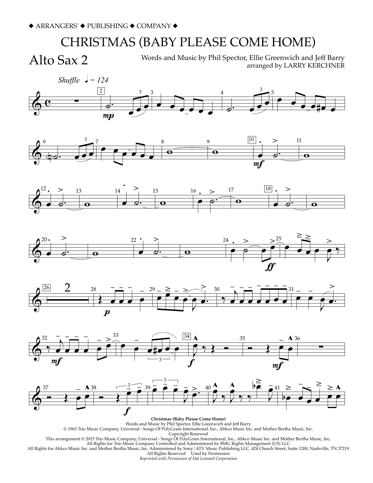Product gallery: Page 1 of 1 Christmas (Baby Please Come Home) - Eb Alto Saxophone 2, Larry Kerchner