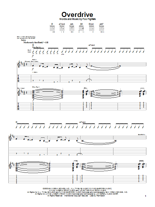 Product gallery: Page 1 of 1 Overdrive, Foo Fighters