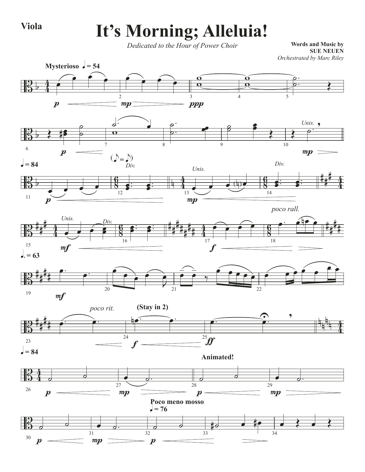 Produktbild zu: It's Morning; Alleluia! - Viola