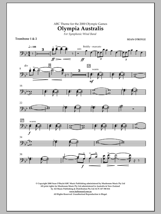 Produktbild zu:  Olympia Australis (Symphonic Wind Band) - Trombone 1, 2 - 