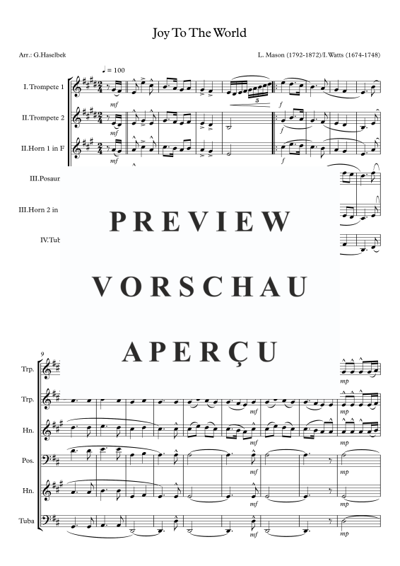 Produktgalerie: Seite 2 von 9 Joy To The World, , (Blechbläserquartett)