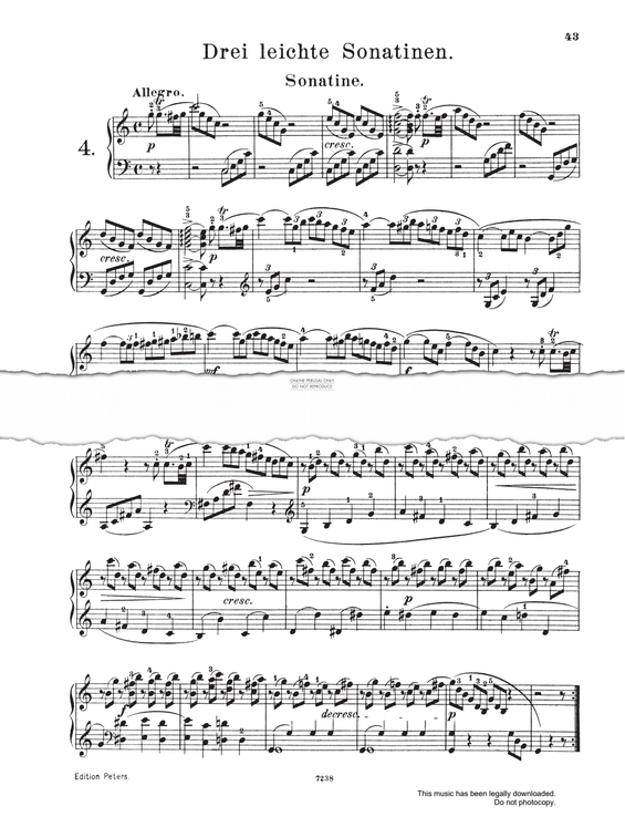 Produktgalerie: Seite 1 von 1 Sonatina In C Major, Ludwig van Beethoven, Klavier