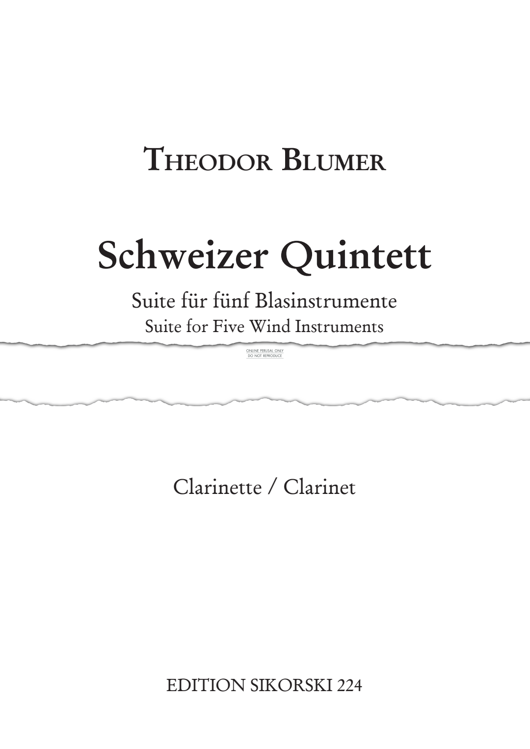 Product picture to: Schweizer Quintett [Swiss Quintet]