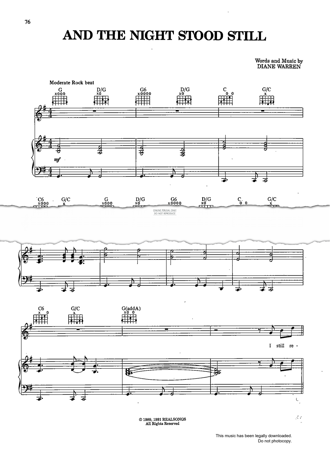 Produktgalerie: Seite 1 von 1 And The Night Stood Still, Dion, Gesang, Gitarre, Klavier