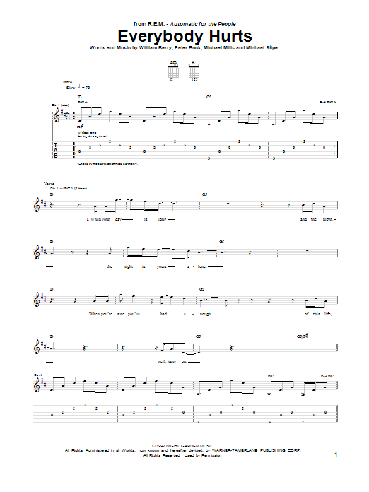 Produktgalerie: Seite 1 von 1 Everybody Hurts, R.E.M., Gitarre