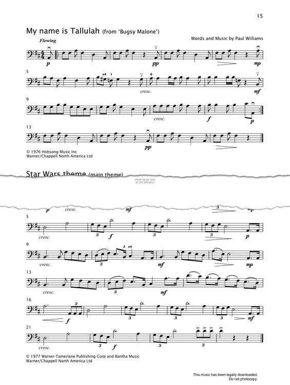 Produktgalerie: Seite 1 von 1 My Name Is Tallulah (from 'Bugsy Malone'), Paul Williams, Violoncello