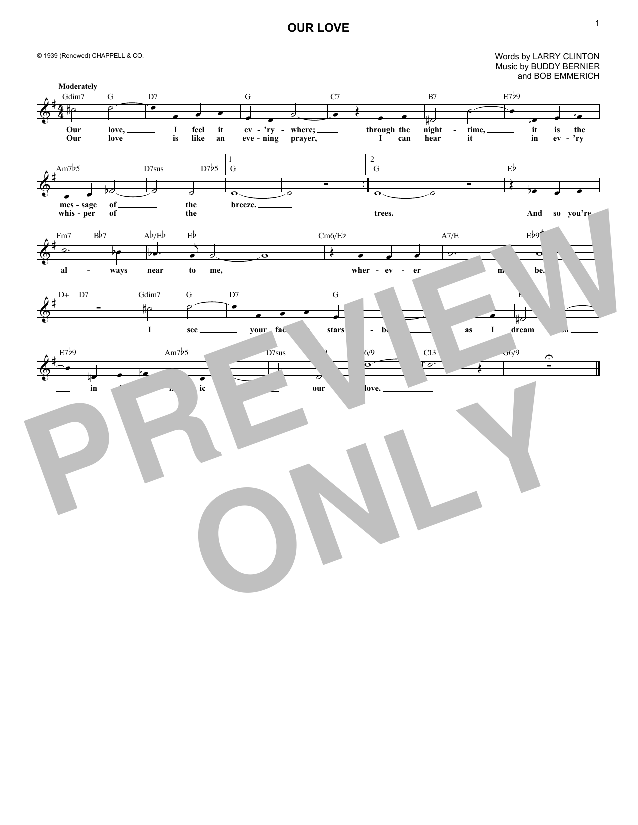 Produktgalerie: Seite 1 von 1 Our Love, Bob Emmerich, Melodieinstrument