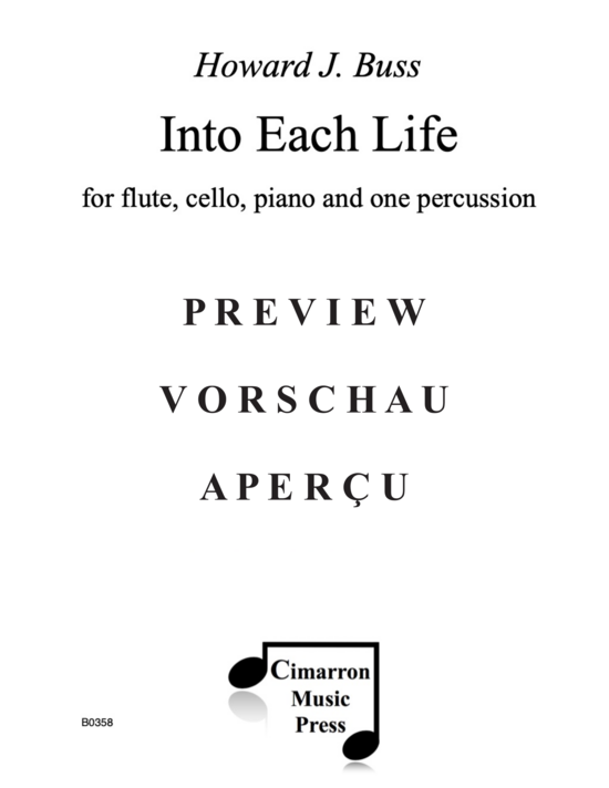Product gallery: Page 2 of 21 Into Each Life , , (flute, cello, piano and percussion)