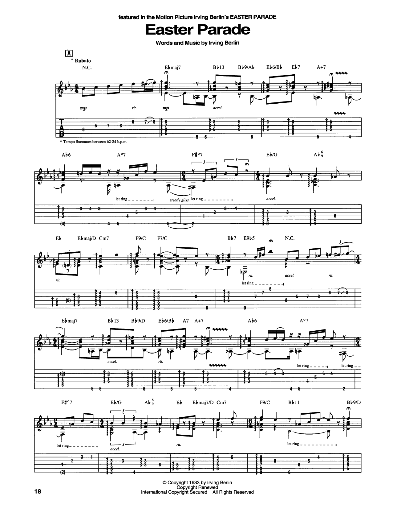 Produktgalerie: Seite 1 von 1 Easter Parade, Irving Berlin, Gitarre
