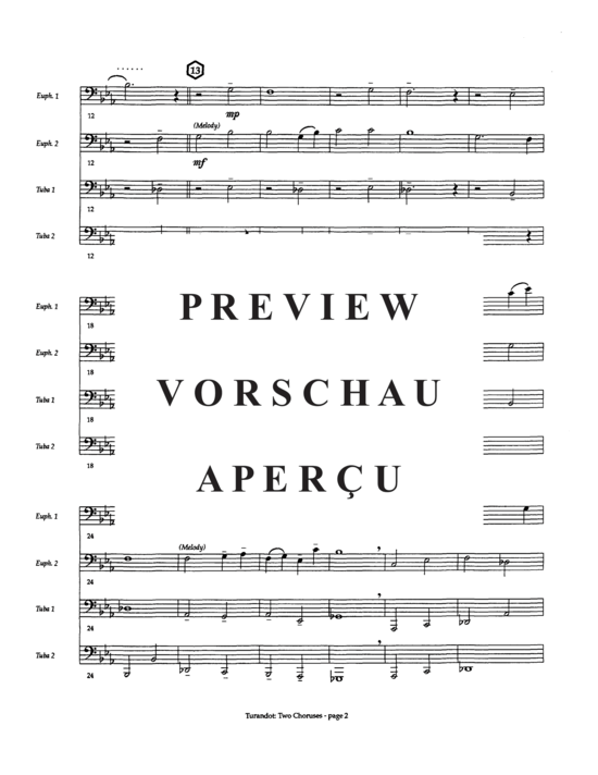Product gallery: Page 4 of 19 Turandot: Two Choruses , , (Tuba Quartett EETT)