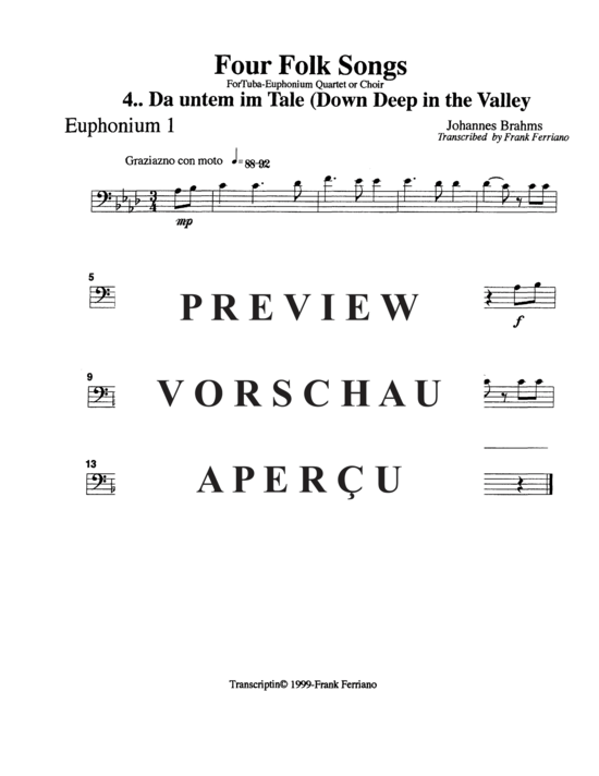 Product gallery: Page 14 of 21 Four Brahms Folk Songs , , (Tuba Quartett EETT)