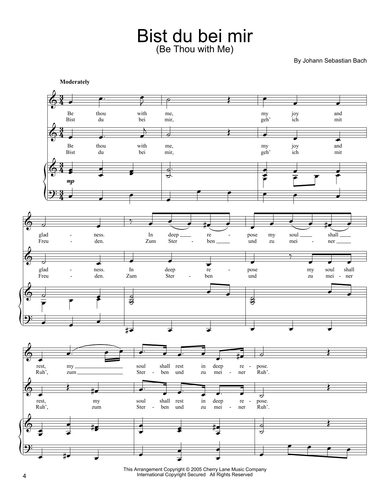 Produktgalerie: Seite 1 von 1 Bist du bei mir (You Are With Me), Johann Sebastian Bach, Gesang