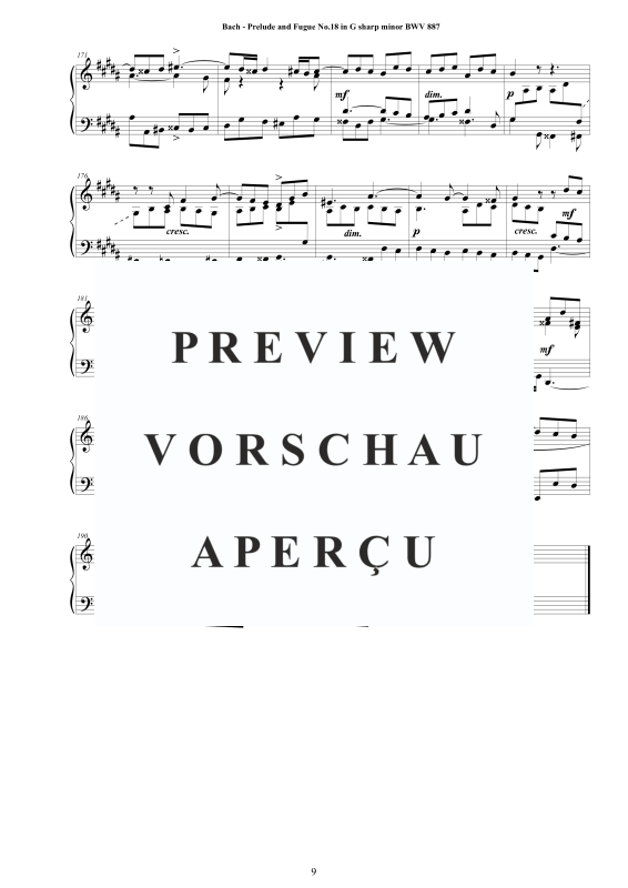 Product gallery: Page 10 of 10 Präludium und Fuge Nr. 18 in Gis-Moll BWV 887, , Solo Piano