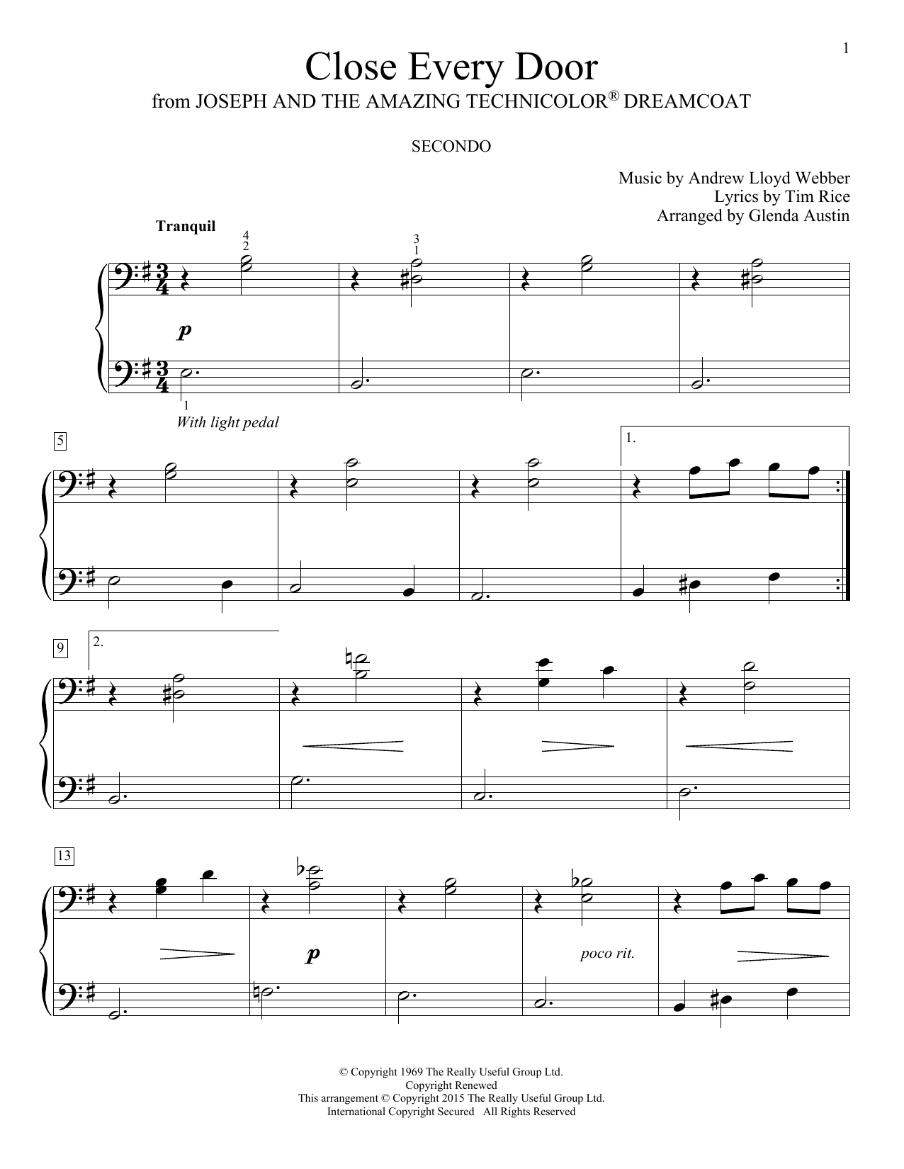 Produktbild zu: Close Every Door (arr. Glenda Austin)