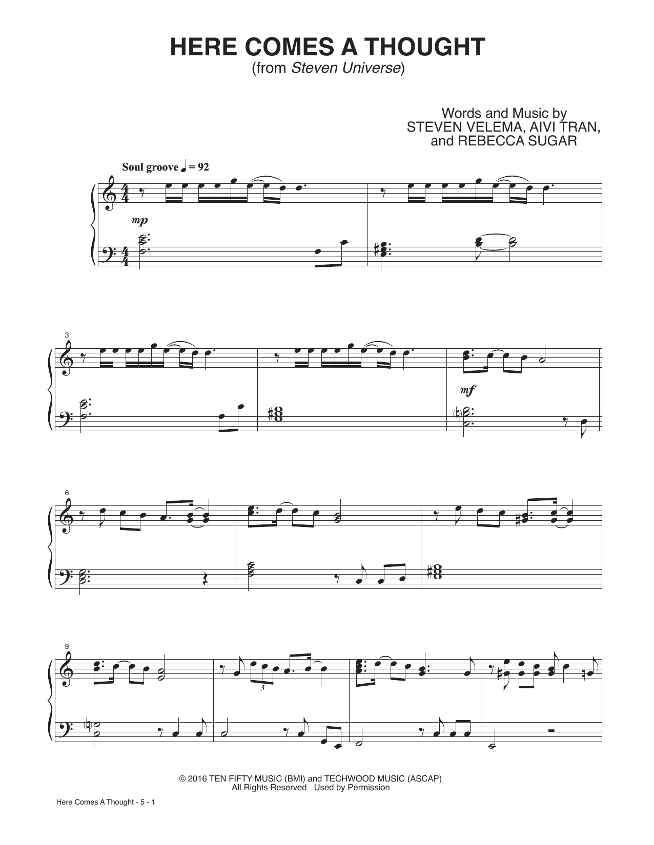 Produktbild zu: Here Comes A Thought (from Steven Universe)
