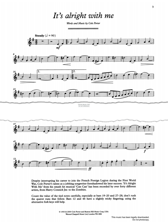 Product gallery: Page 1 of 1 It's All Right With Me, Cole Porter