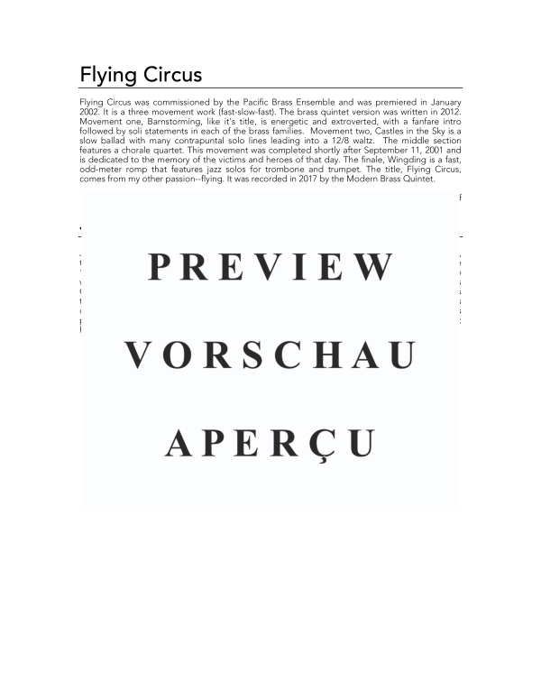 Produktgalerie: Seite 4 von 11 Flying Circus, , (Blechbläse Quintett)