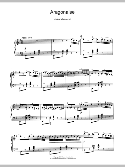 Product gallery: Page 1 of 1 Aragonaise, Jules Massenet