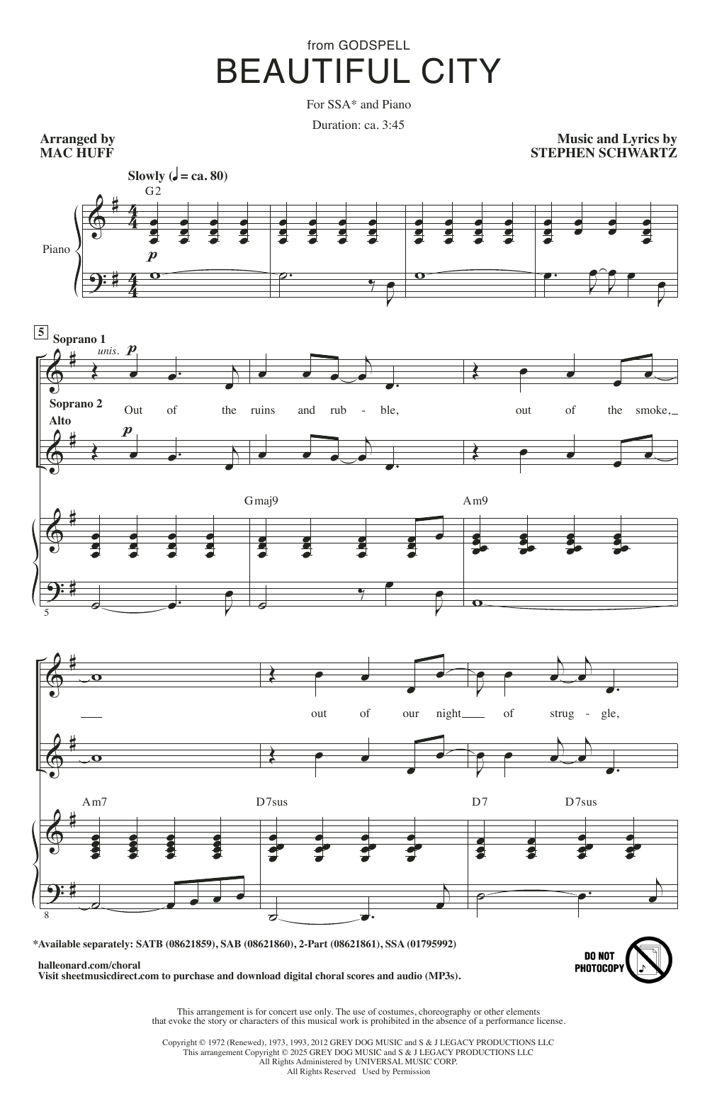 Produktgalerie: Seite 1 von 1 Beautiful City (from Godspell) (arr. Mac Huff), Stephen Schwartz, Chor