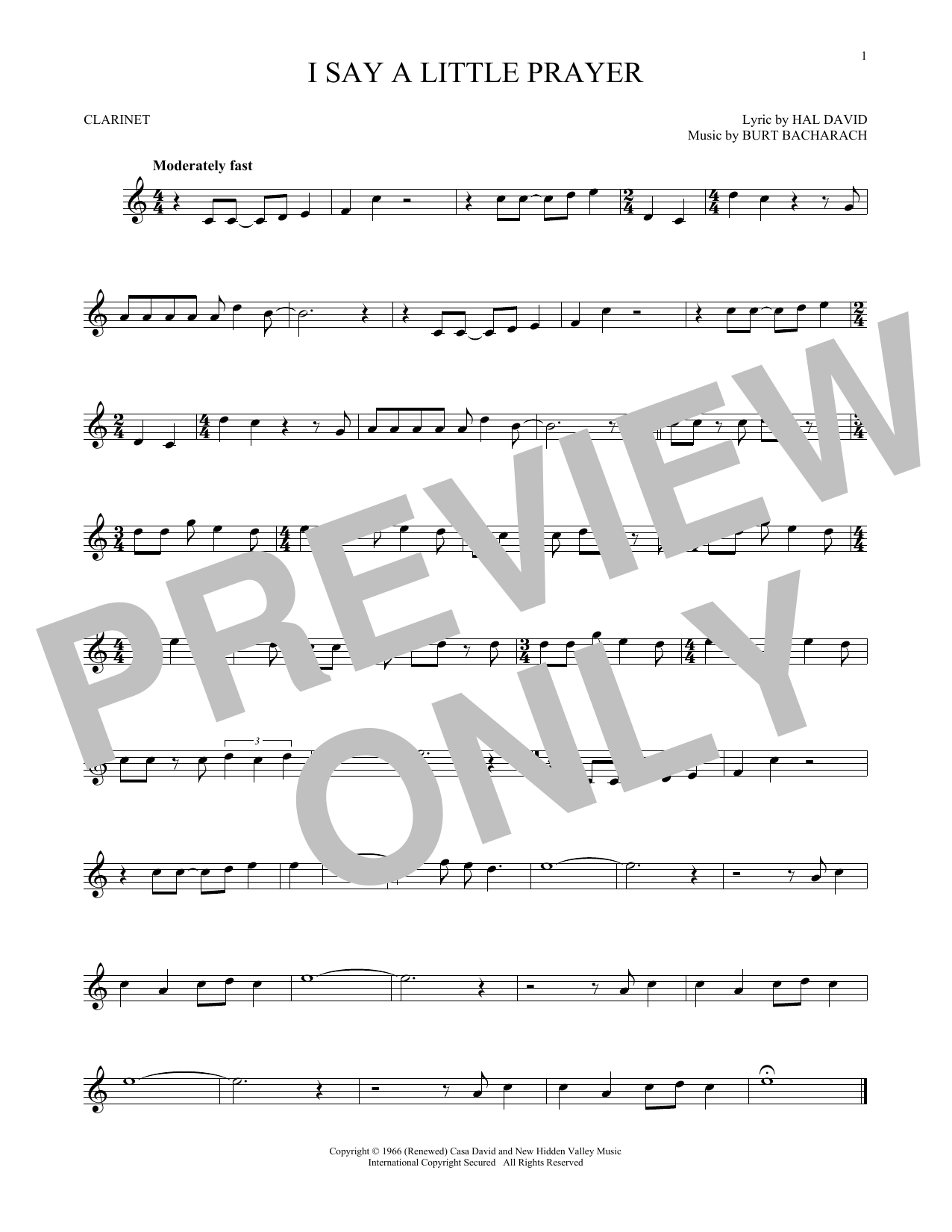 Product gallery: Page 1 of 1 I Say A Little Prayer, Bacharach & David