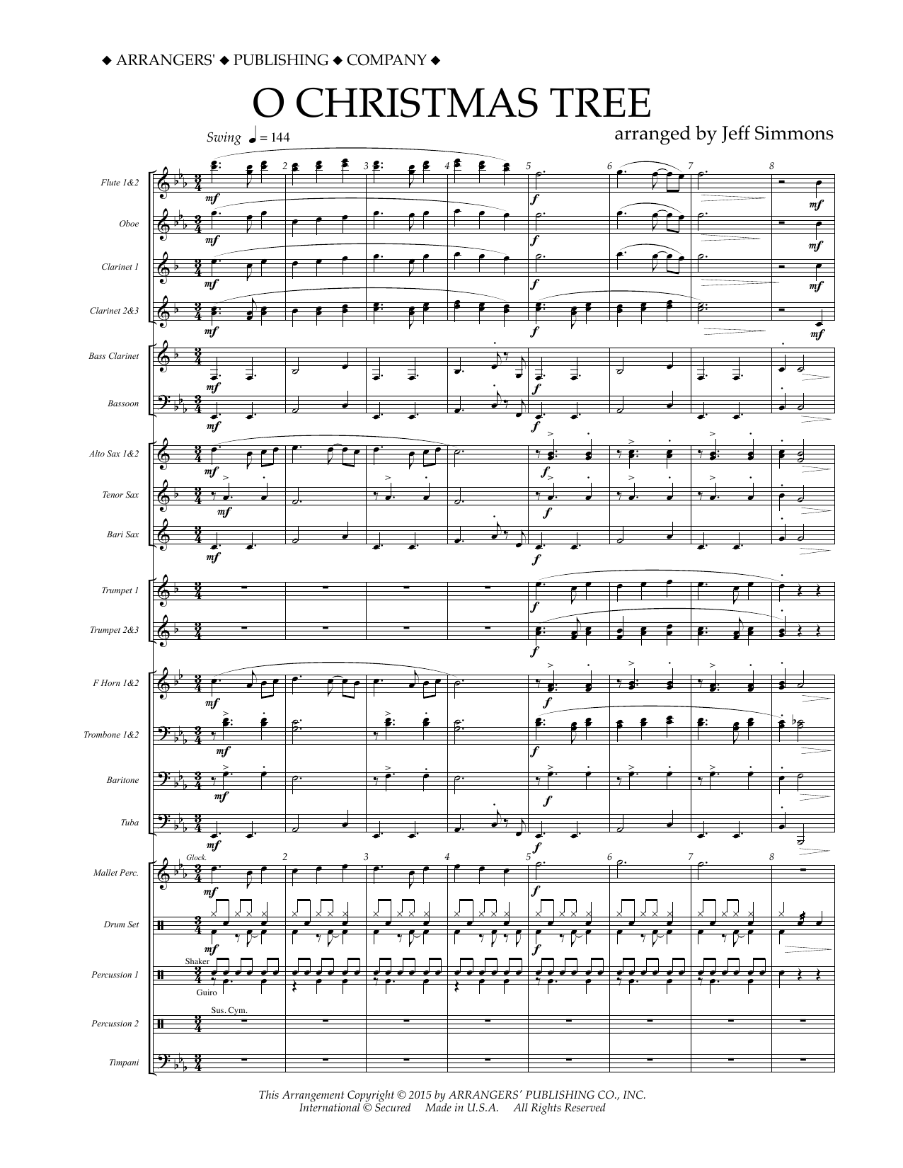Product gallery: Page 1 of 1 O Christmas Tree - Conductor Score (Full Score), Jeff Simmons