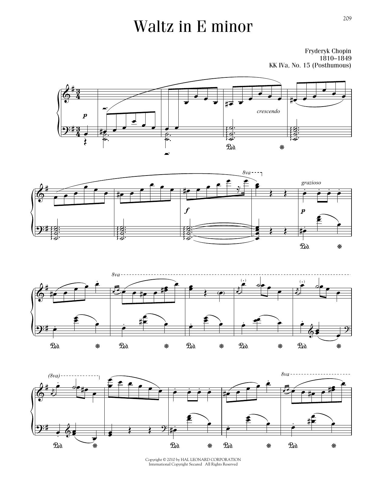 Product picture to: Waltz In E Minor, KK. IVa, No. 15