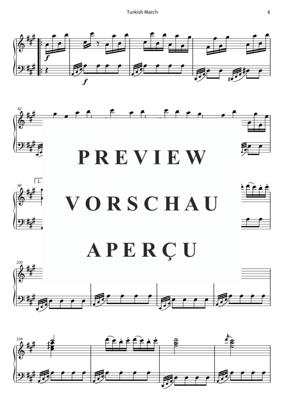 Produktgalerie: Seite 8 von 9 Turkish March - Alla Turca - Rondo from Piano Sonata No. 11, K. 331, , Klavier Solo