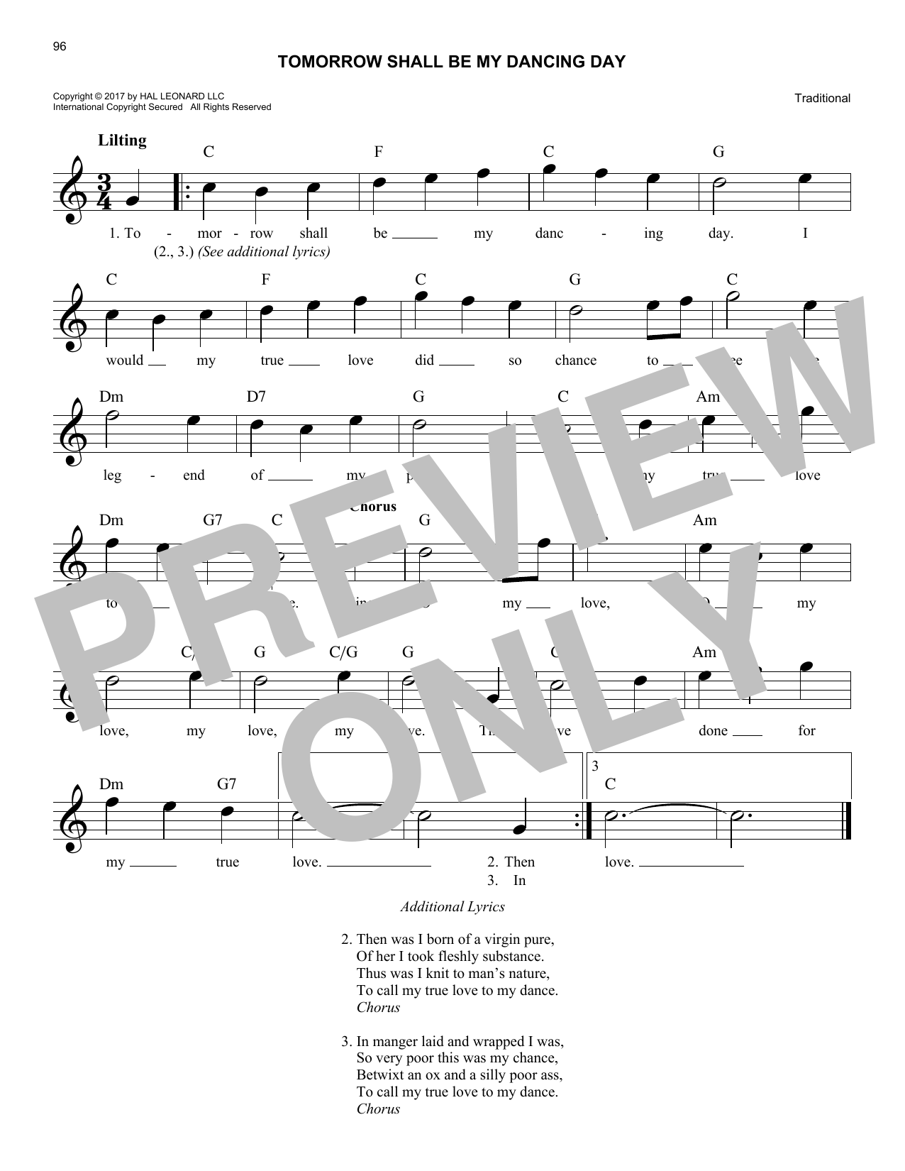 Product gallery: Page 1 of 1 Tomorrow Shall Be My Dancing Day, Traditional