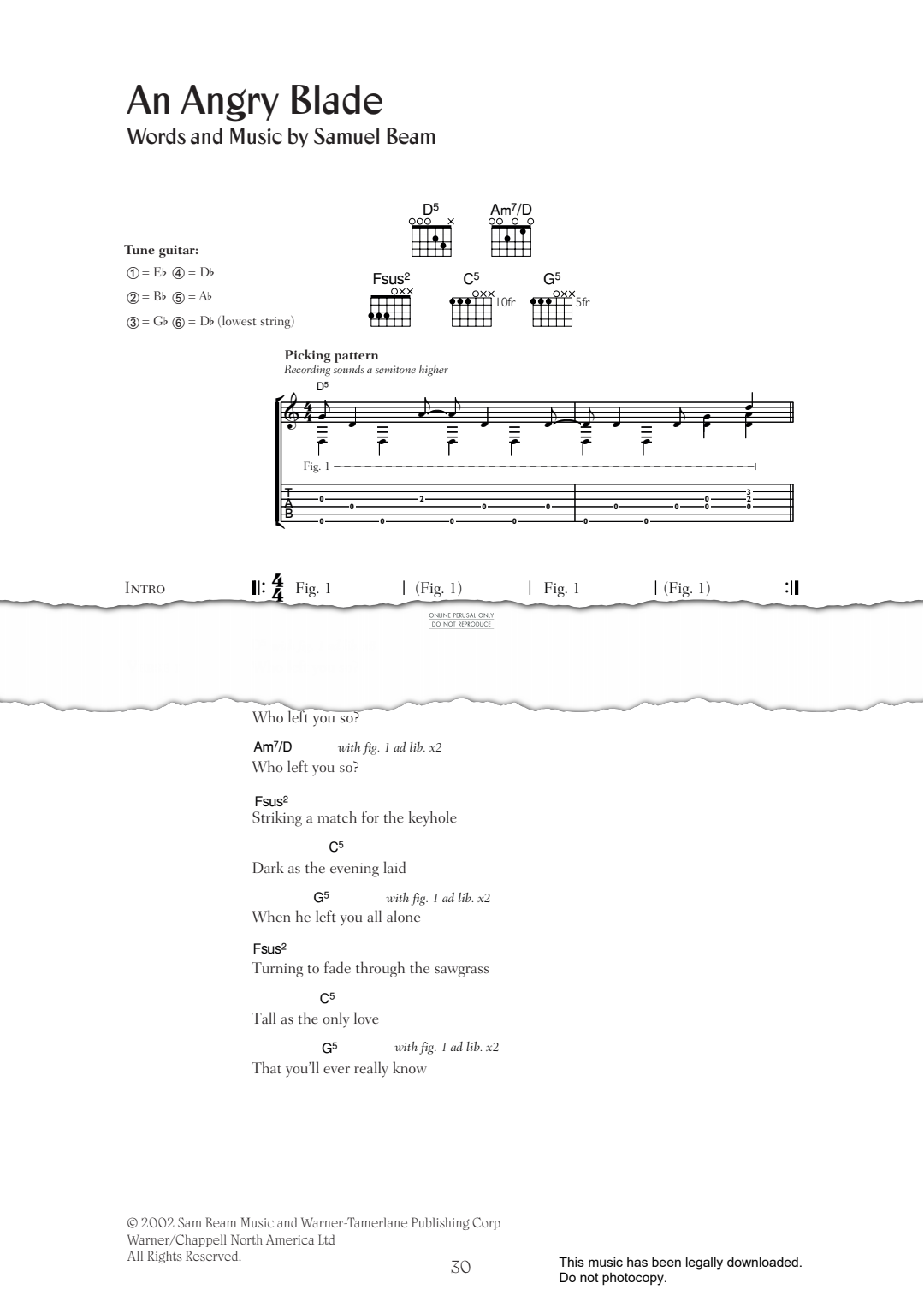 Product gallery: Page 1 of 1 An Angry Blade, Iron & Wine