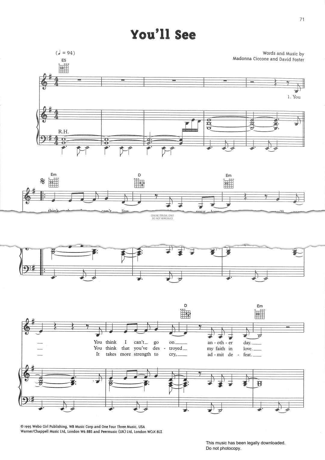 Product gallery: Page 1 of 1 You'll See, Madonna