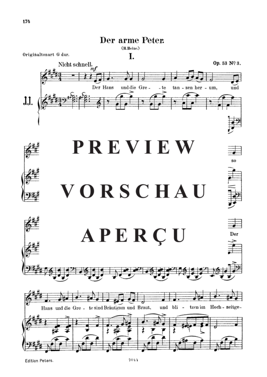 Product gallery: Page 2 of 5 Der arme Peter, Op.53 No.3, , Low Voice and Piano