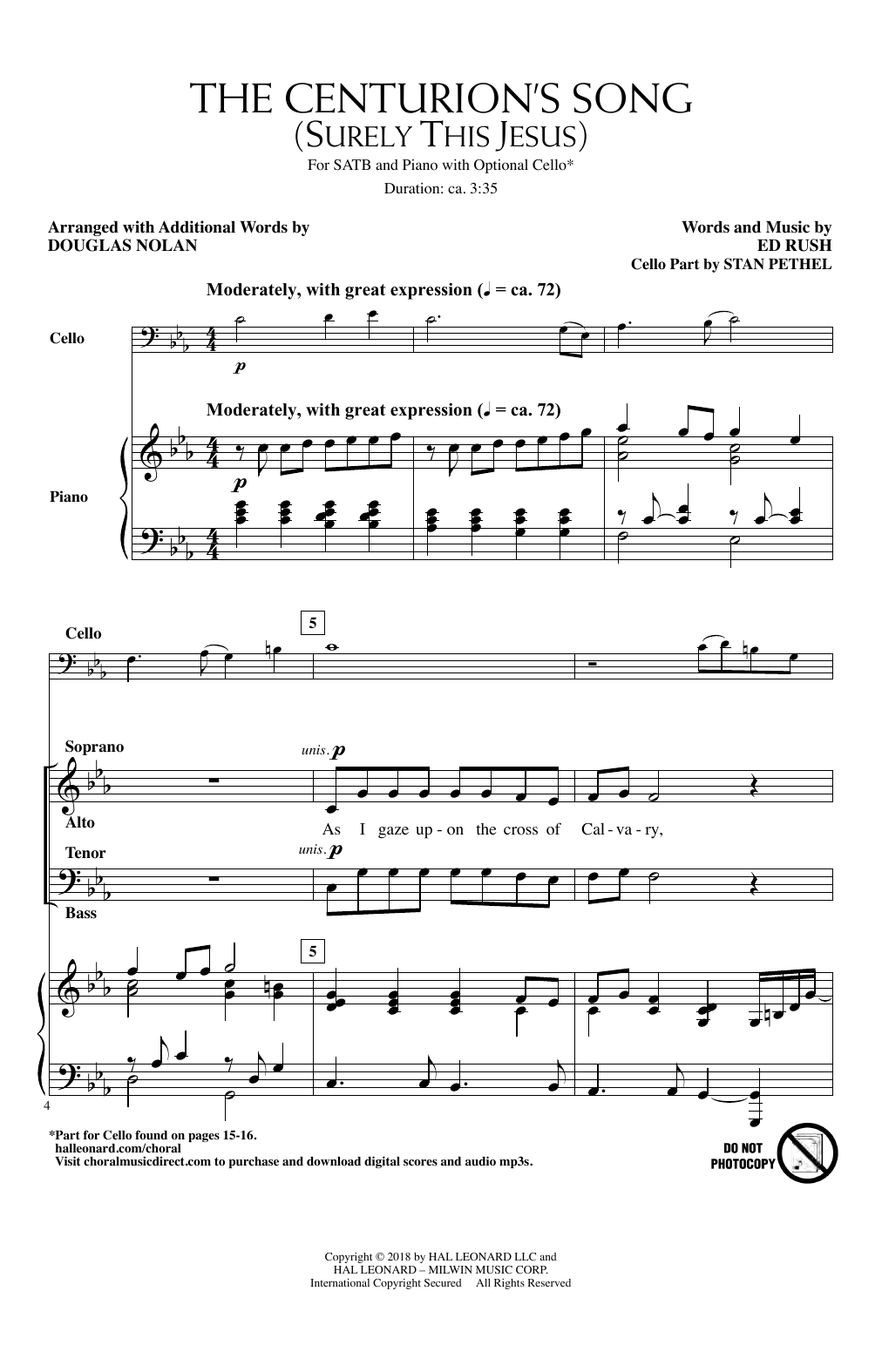 Product gallery: Page 1 of 1 The Centurion's Song (Surely This Jesus) (arr. Douglas Nolan), Ed Rush