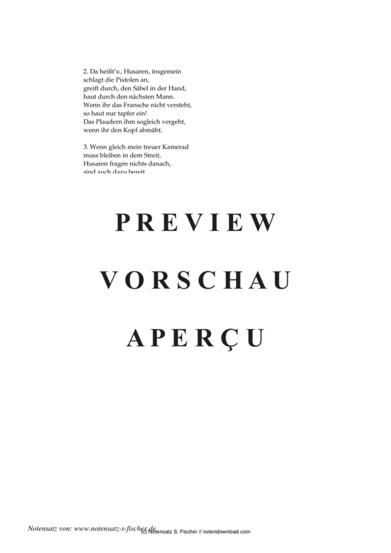 Product gallery: Page 3 of 3 Husarenlied , , Piano and Voice