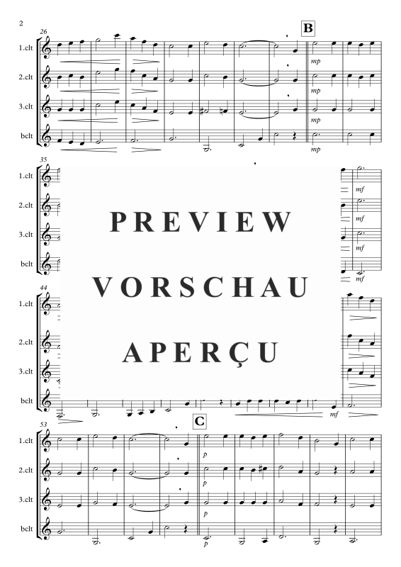 Produktgalerie: Seite 3 von 8 In einem kühlen Grunde, , Klarinettenquartett
