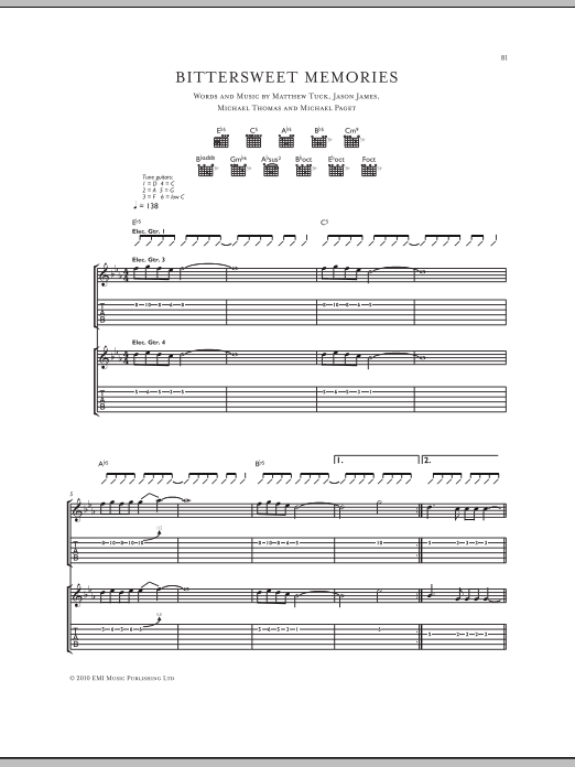 Produktgalerie: Seite 1 von 1 Bittersweet Memories, Bullet For My Valentine, Gitarre